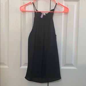 Black High Neck Tank Top